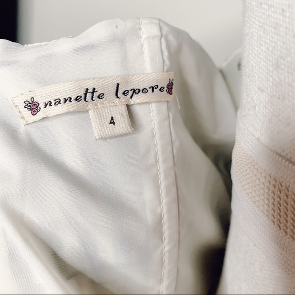 Nanette Lepore Silk striped twist strapless top - Picture 7 of 7